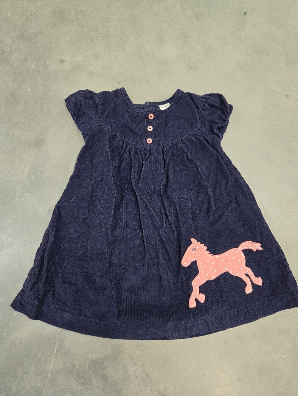 Carter's Corduory Navy Baby Girl Dress 18 Months
